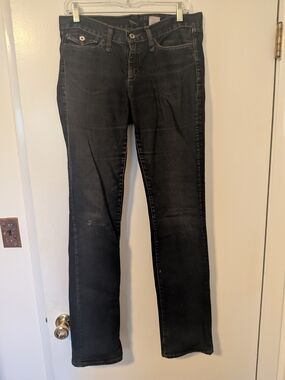 Rogan Black Denim Straight Leg Jeans Flap Pockets Made in USA